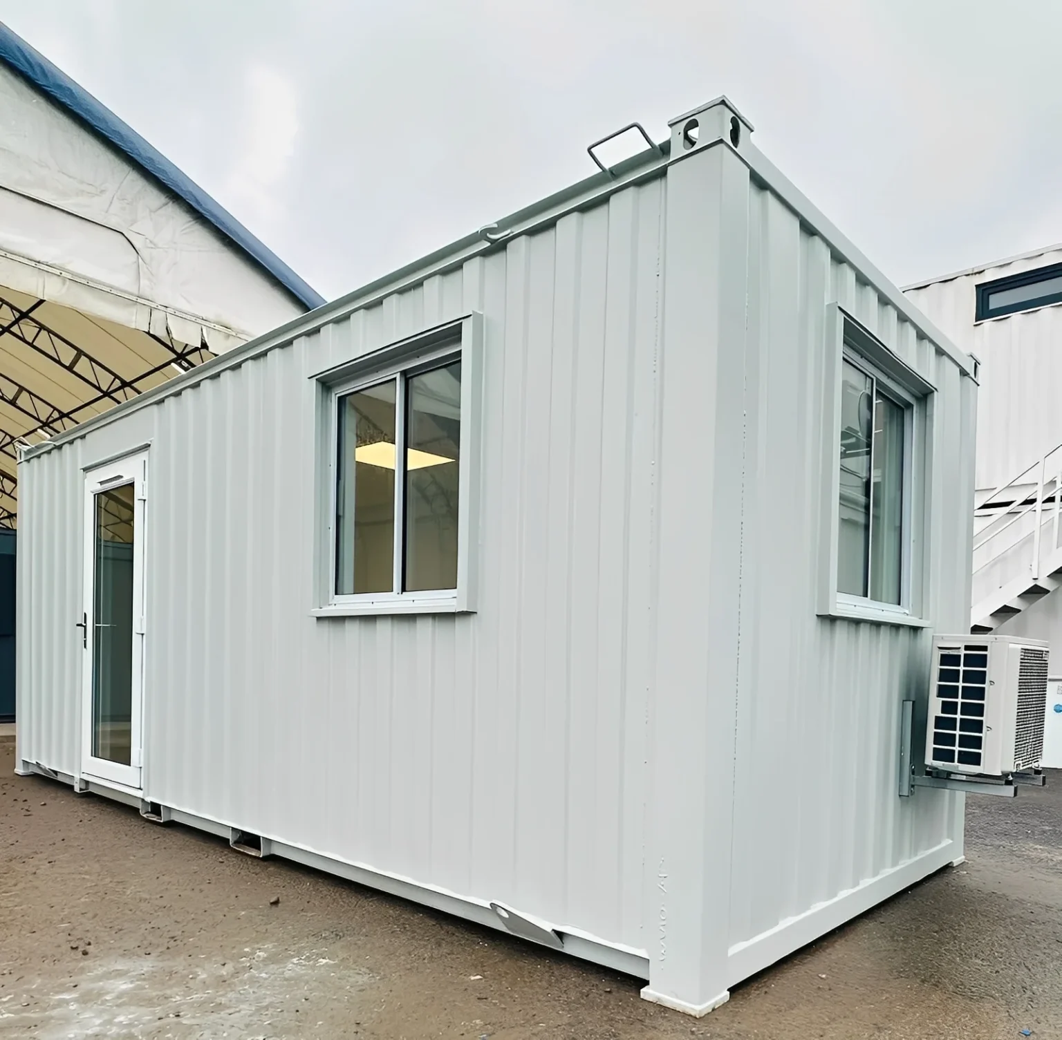 21ft x 8ft Custom Office Cabin – Refurbished Portable Building with A/C & Glazed Door - Image 6