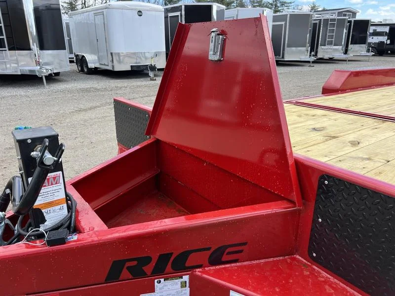 2024 Rice Trailers 7×22 16K Tilt Deck Powder Coat Equipment w/Toolbox - Image 6